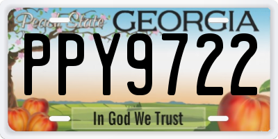 GA license plate PPY9722