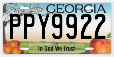 GA license plate PPY9922