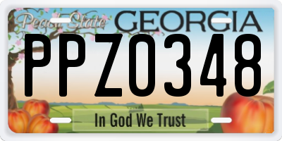 GA license plate PPZ0348
