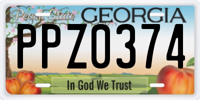 GA license plate PPZ0374
