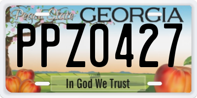 GA license plate PPZ0427