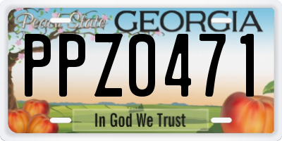 GA license plate PPZ0471