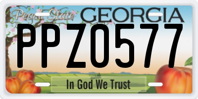 GA license plate PPZ0577