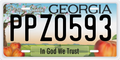 GA license plate PPZ0593