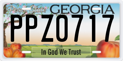 GA license plate PPZ0717