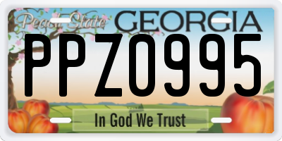 GA license plate PPZ0995