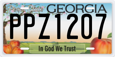 GA license plate PPZ1207