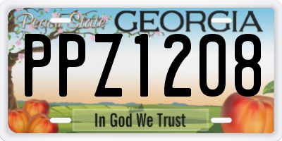 GA license plate PPZ1208