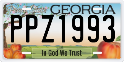 GA license plate PPZ1993
