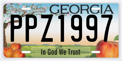 GA license plate PPZ1997