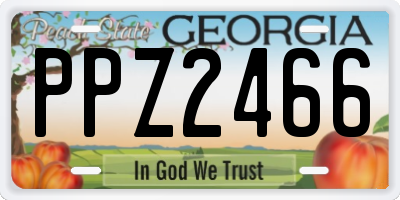 GA license plate PPZ2466