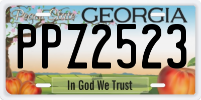 GA license plate PPZ2523