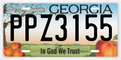 GA license plate PPZ3155