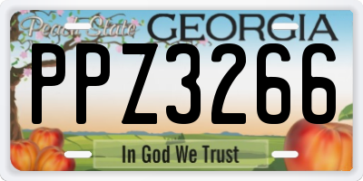 GA license plate PPZ3266