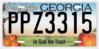 GA license plate PPZ3315