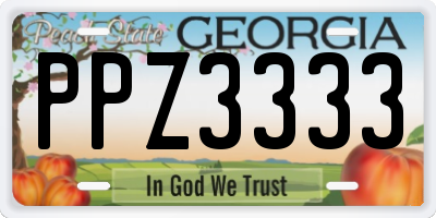 GA license plate PPZ3333