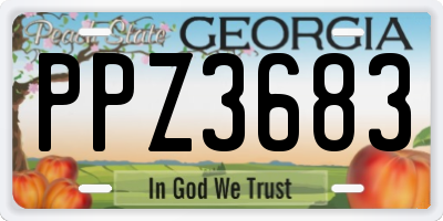 GA license plate PPZ3683