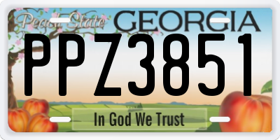 GA license plate PPZ3851
