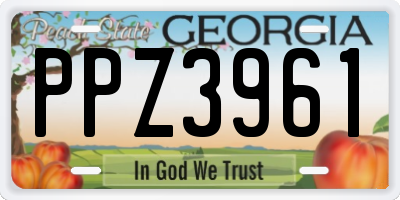 GA license plate PPZ3961