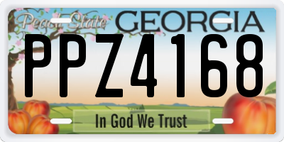GA license plate PPZ4168