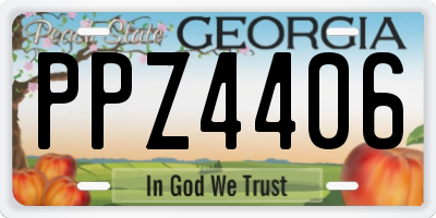 GA license plate PPZ4406