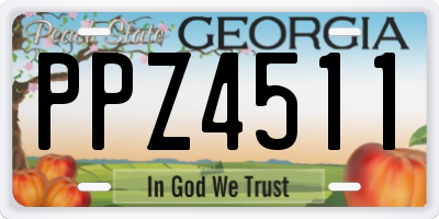 GA license plate PPZ4511