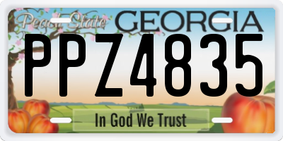 GA license plate PPZ4835