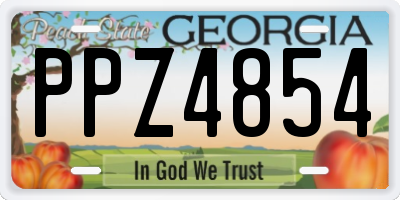 GA license plate PPZ4854