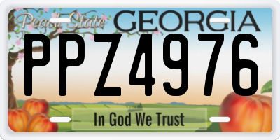 GA license plate PPZ4976