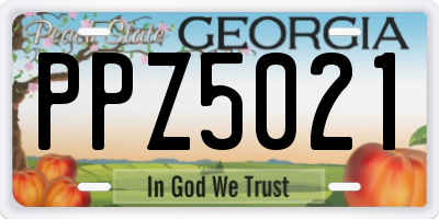 GA license plate PPZ5021