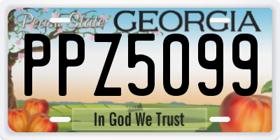 GA license plate PPZ5099