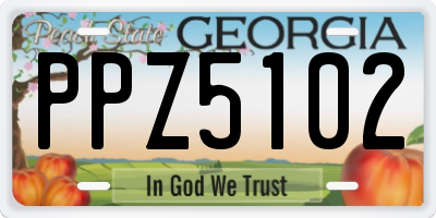 GA license plate PPZ5102