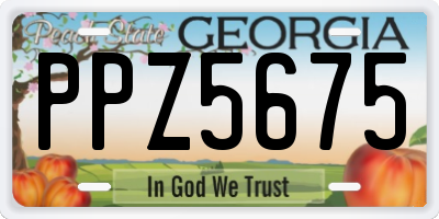 GA license plate PPZ5675