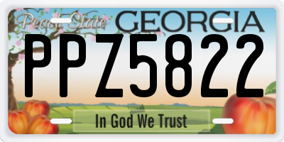 GA license plate PPZ5822