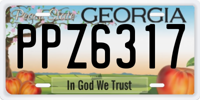 GA license plate PPZ6317