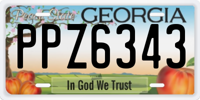 GA license plate PPZ6343