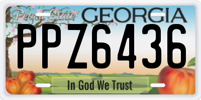GA license plate PPZ6436