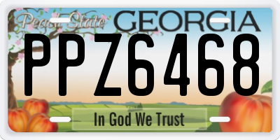 GA license plate PPZ6468