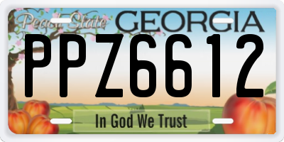 GA license plate PPZ6612