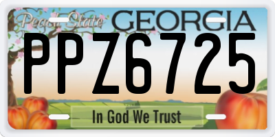 GA license plate PPZ6725