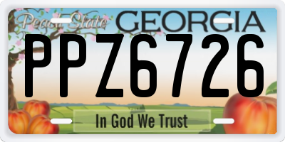 GA license plate PPZ6726