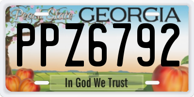 GA license plate PPZ6792