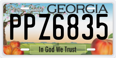 GA license plate PPZ6835