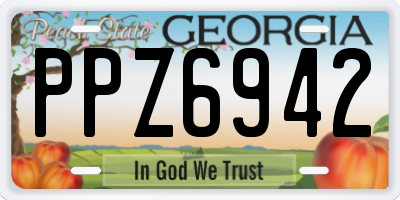 GA license plate PPZ6942