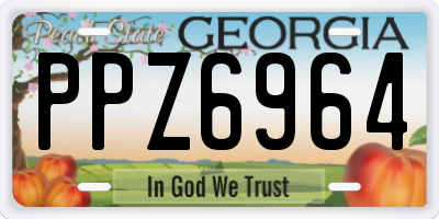 GA license plate PPZ6964