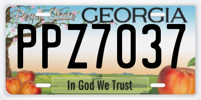 GA license plate PPZ7037