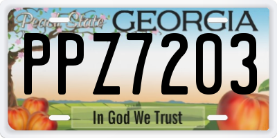 GA license plate PPZ7203