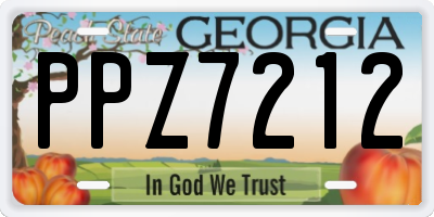 GA license plate PPZ7212