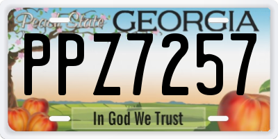 GA license plate PPZ7257