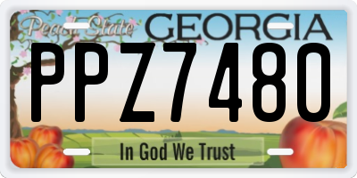 GA license plate PPZ7480